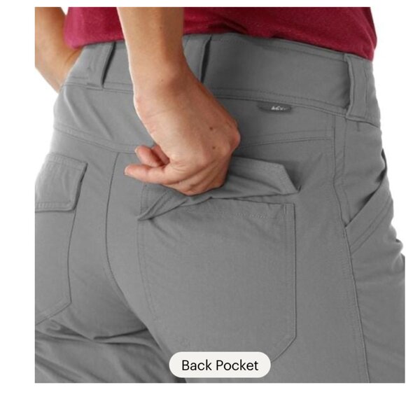 REI Screeline Hiking Women's Pants Size 4 Grey 5 Pockets Vented at Back - Picture 5 of 14